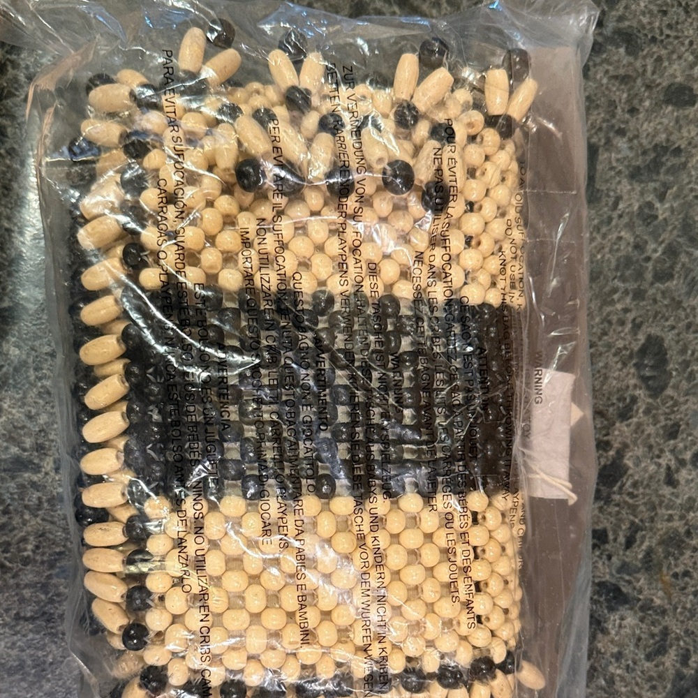 Seychelles Black and Cream Beaded Bag